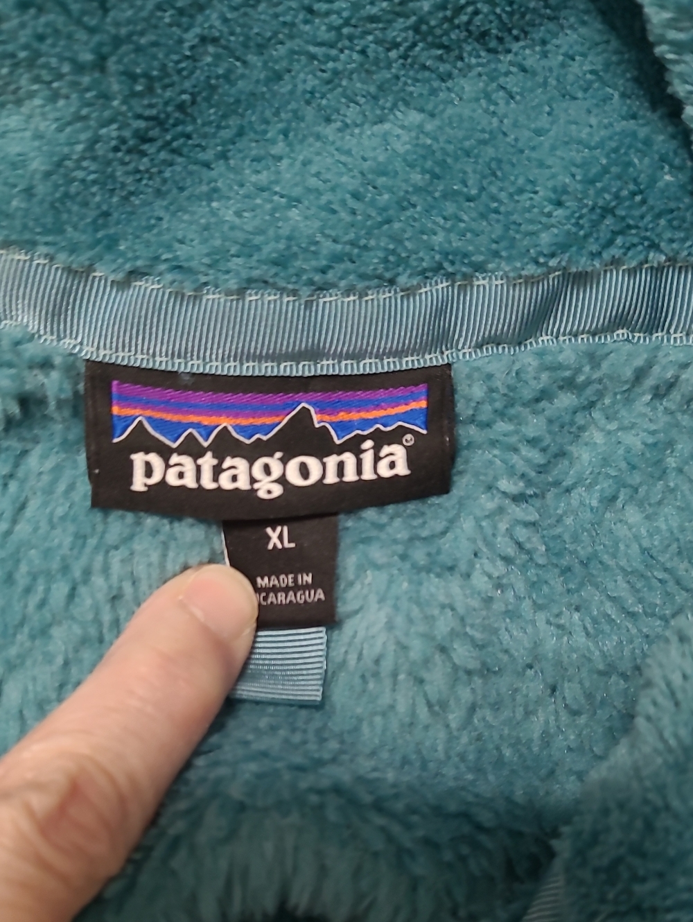 Patagonia Teal Fleece Pullover with Kangaroo Pocket size XL - Picture 5 of 8